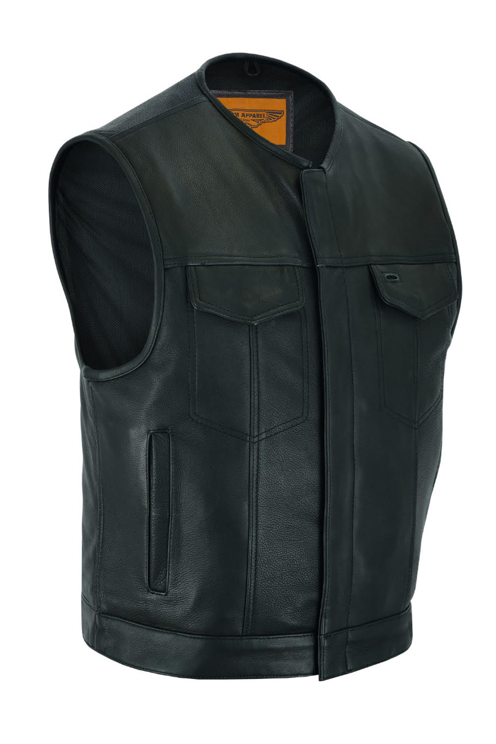 Dream Apparel Low Cut - Mens Leather Motorcycle Club Vest