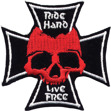 Ride Free Iron Cross Eagle Embroidered Patch - Lethal Threat