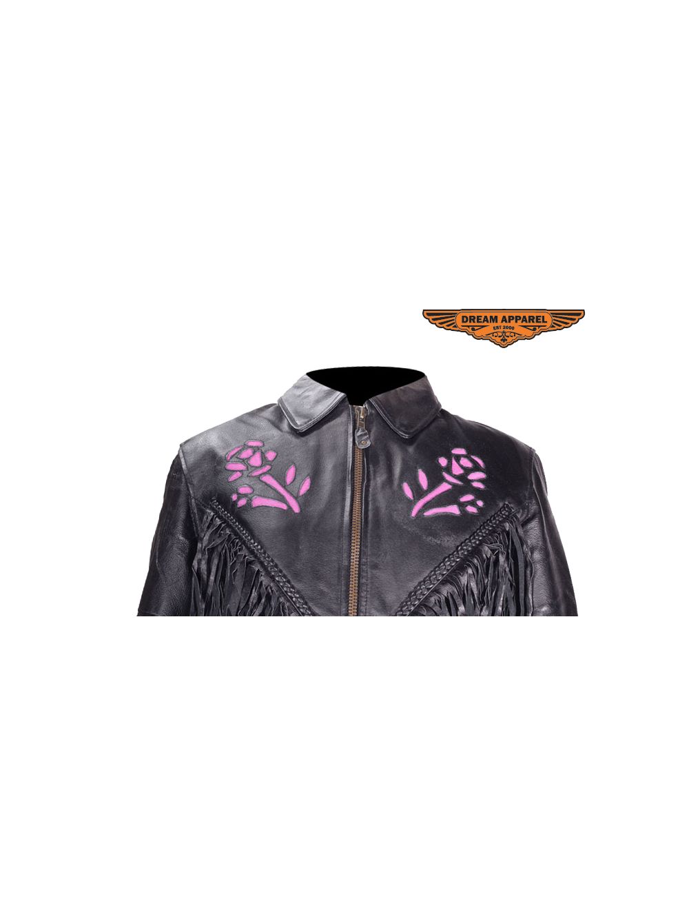 black rose leather motorcycle jacket