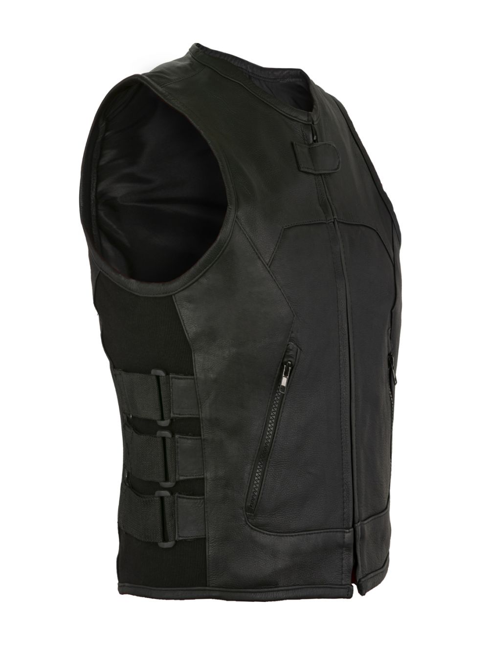 Ladies Leather Tactical Vest Premium Naked Cowhide Leather