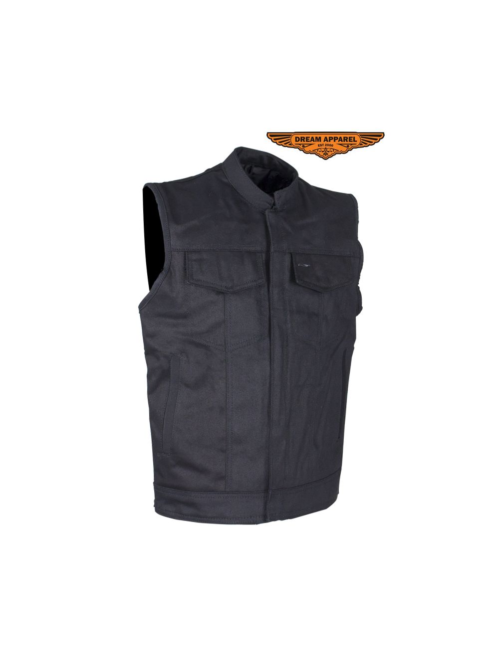 Men's Black Denim Motorcycle Vest