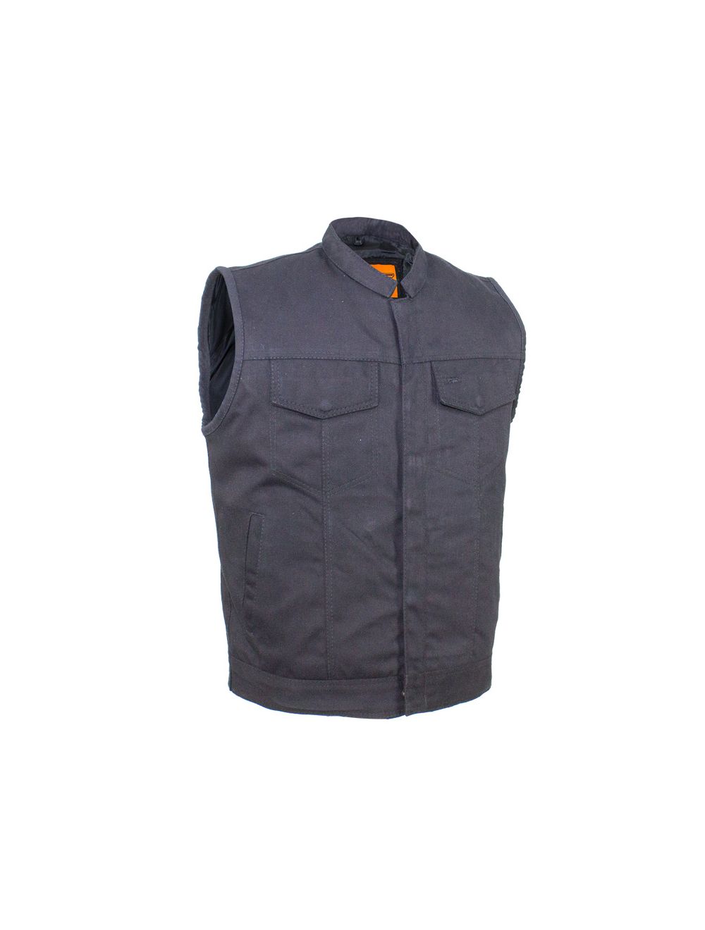 M&M Leather Goods | First Mfg. Men's Black Denim Vest - Kershaw