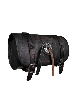 CHOPPER LEATHER BAG Motorcycle Bag Front Fork Tool Bag Chopper Bag Storage  Barrel Tool Pouch Leather Roll Bag for My Bike 